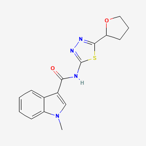 molecular formula C16H16N4O2S B4506155 1-methyl-N-[(2E)-5-(tetrahydrofuran-2-yl)-1,3,4-thiadiazol-2(3H)-ylidene]-1H-indole-3-carboxamide 