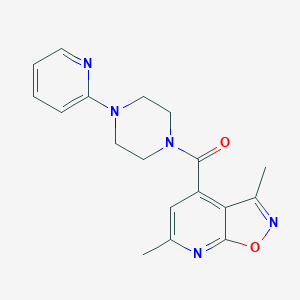 molecular formula C18H19N5O2 B4506164 3,6-dimethyl-4-{[4-(2-pyridinyl)-1-piperazinyl]carbonyl}isoxazolo[5,4-b]pyridine 