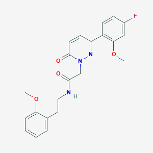 molecular formula C22H22FN3O4 B4506195 2-[3-(4-氟-2-甲氧基苯基)-6-氧代-1(6H)-吡啶嗪基]-N-[2-(2-甲氧基苯基)乙基]乙酰胺 