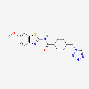 trans-N-[(2E)-6-methoxy-1,3-benzothiazol-2(3H)-ylidene]-4-(1H-tetrazol-1-ylmethyl)cyclohexanecarboxamide