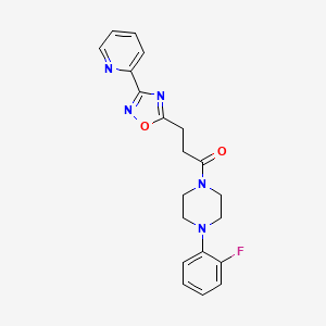 molecular formula C20H20FN5O2 B4506225 1-(2-氟苯基)-4-{3-[3-(2-吡啶基)-1,2,4-恶二唑-5-基]丙酰基}哌嗪 