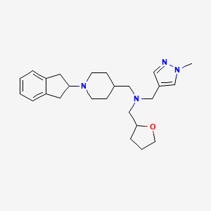 1-[1-(2,3-dihydro-1H-inden-2-yl)-4-piperidinyl]-N-[(1-methyl-1H-pyrazol-4-yl)methyl]-N-(tetrahydro-2-furanylmethyl)methanamine