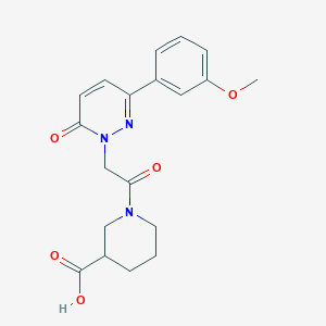 molecular formula C19H21N3O5 B4506250 1-{[3-(3-methoxyphenyl)-6-oxopyridazin-1(6H)-yl]acetyl}piperidine-3-carboxylic acid 