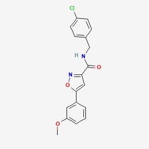 molecular formula C18H15ClN2O3 B4506278 N-(4-chlorobenzyl)-5-(3-methoxyphenyl)-3-isoxazolecarboxamide 