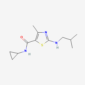 molecular formula C12H19N3OS B4506300 N-cyclopropyl-4-methyl-2-[(2-methylpropyl)amino]-1,3-thiazole-5-carboxamide 