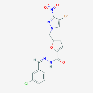5-({4-bromo-3-nitro-1H-pyrazol-1-yl}methyl)-N'-(3-chlorobenzylidene)-2-furohydrazide