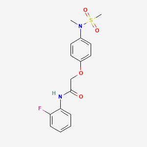 molecular formula C16H17FN2O4S B4506320 N-(2-fluorophenyl)-2-{4-[methyl(methylsulfonyl)amino]phenoxy}acetamide 