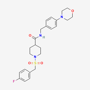 molecular formula C24H30FN3O4S B4506349 1-[(4-氟苄基)磺酰基]-N-[4-(4-吗啉基)苄基]-4-哌啶甲酰胺 