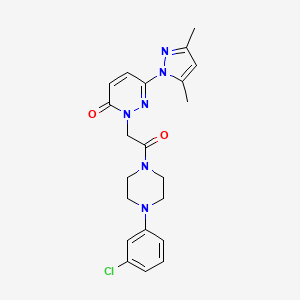 molecular formula C21H23ClN6O2 B4506353 2-(2-(4-(3-chlorophenyl)piperazin-1-yl)-2-oxoethyl)-6-(3,5-dimethyl-1H-pyrazol-1-yl)pyridazin-3(2H)-one 