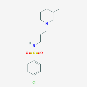 molecular formula C15H23ClN2O2S B4506379 4-氯-N-[3-(3-甲基-1-哌啶基)丙基]苯磺酰胺 