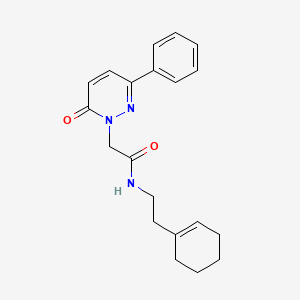 molecular formula C20H23N3O2 B4506425 N-[2-(1-cyclohexen-1-yl)ethyl]-2-(6-oxo-3-phenyl-1(6H)-pyridazinyl)acetamide 