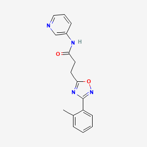 molecular formula C17H16N4O2 B4506438 3-[3-(2-methylphenyl)-1,2,4-oxadiazol-5-yl]-N-(pyridin-3-yl)propanamide 