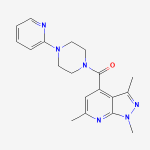 molecular formula C19H22N6O B4506453 [4-(2-pyridyl)piperazino](1,3,6-trimethyl-1H-pyrazolo[3,4-b]pyridin-4-yl)methanone 