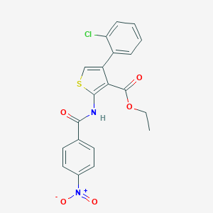 molecular formula C20H15ClN2O5S B450646 Ethyl 4-(2-chlorophenyl)-2-({4-nitrobenzoyl}amino)thiophene-3-carboxylate 