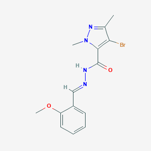molecular formula C14H15BrN4O2 B450647 4-bromo-N'-(2-methoxybenzylidene)-1,3-dimethyl-1H-pyrazole-5-carbohydrazide 