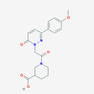 molecular formula C19H21N3O5 B4506473 1-{[3-(4-methoxyphenyl)-6-oxo-1(6H)-pyridazinyl]acetyl}-3-piperidinecarboxylic acid 