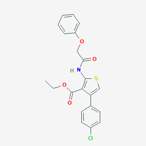 molecular formula C21H18ClNO4S B450648 Ethyl 4-(4-chlorophenyl)-2-[(phenoxyacetyl)amino]thiophene-3-carboxylate CAS No. 374087-38-4