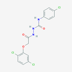 molecular formula C15H12Cl3N3O3 B450650 N-(4-chlorophenyl)-2-[(2,5-dichlorophenoxy)acetyl]hydrazinecarboxamide 