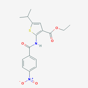 molecular formula C17H18N2O5S B450651 Ethyl 2-({4-nitrobenzoyl}amino)-5-isopropylthiophene-3-carboxylate 