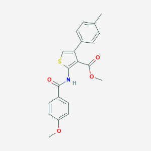 molecular formula C21H19NO4S B450652 Methyl 2-[(4-methoxybenzoyl)amino]-4-(4-methylphenyl)thiophene-3-carboxylate 