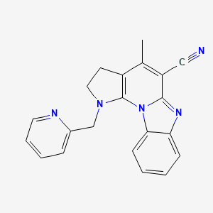 molecular formula C21H17N5 B4506520 4-methyl-1-(2-pyridinylmethyl)-2,3-dihydro-1H-pyrrolo[3',2':5,6]pyrido[1,2-a]benzimidazole-5-carbonitrile 