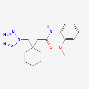 molecular formula C17H23N5O2 B4506531 N-(2-methoxyphenyl)-2-[1-(1H-tetrazol-1-ylmethyl)cyclohexyl]acetamide 