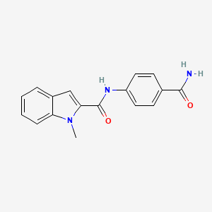 molecular formula C17H15N3O2 B4506563 N-[4-(aminocarbonyl)phenyl]-1-methyl-1H-indole-2-carboxamide 