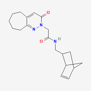 molecular formula C19H25N3O2 B4506612 N-(bicyclo[2.2.1]hept-5-en-2-ylmethyl)-2-(3-oxo-3,5,6,7,8,9-hexahydro-2H-cyclohepta[c]pyridazin-2-yl)acetamide 