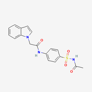 N-{4-[(acetylamino)sulfonyl]phenyl}-2-(1H-indol-1-yl)acetamide