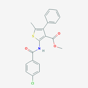 molecular formula C20H16ClNO3S B450664 Methyl 2-[(4-chlorobenzoyl)amino]-5-methyl-4-phenylthiophene-3-carboxylate CAS No. 445004-70-6