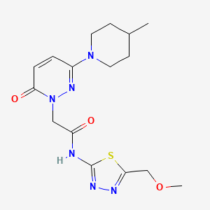 molecular formula C16H22N6O3S B4506645 N-[5-(methoxymethyl)-1,3,4-thiadiazol-2-yl]-2-[3-(4-methyl-1-piperidinyl)-6-oxo-1(6H)-pyridazinyl]acetamide 