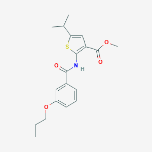molecular formula C19H23NO4S B450666 Methyl 5-isopropyl-2-[(3-propoxybenzoyl)amino]-3-thiophenecarboxylate 