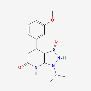 molecular formula C16H19N3O3 B4506671 1-isopropyl-4-(3-methoxyphenyl)-4,7-dihydro-1H-pyrazolo[3,4-b]pyridine-3,6(2H,5H)-dione 