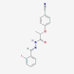 molecular formula C17H14IN3O2 B450669 2-(4-cyanophenoxy)-N'-(2-iodobenzylidene)propanohydrazide 