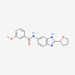 3-methoxy-N-[2-(tetrahydro-2-furanyl)-1H-benzimidazol-6-yl]benzamide