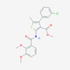 molecular formula C22H20ClNO5S B450672 Methyl 4-(3-chlorophenyl)-2-[(2,3-dimethoxybenzoyl)amino]-5-methylthiophene-3-carboxylate 