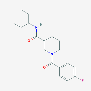 molecular formula C18H25FN2O2 B4506758 N-(1-ethylpropyl)-1-(4-fluorobenzoyl)-3-piperidinecarboxamide 