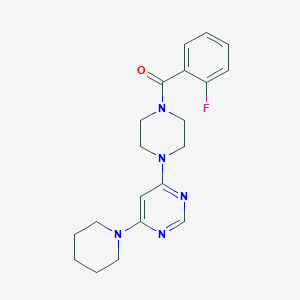 molecular formula C20H24FN5O B4506787 4-[4-(2-fluorobenzoyl)-1-piperazinyl]-6-(1-piperidinyl)pyrimidine 