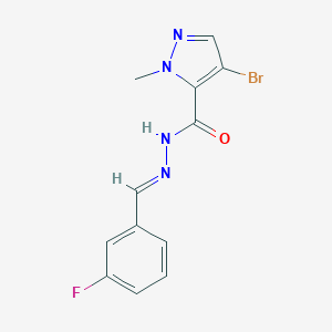 molecular formula C12H10BrFN4O B450680 4-bromo-N'-(3-fluorobenzylidene)-1-methyl-1H-pyrazole-5-carbohydrazide 
