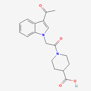 1-[(3-acetyl-1H-indol-1-yl)acetyl]-4-piperidinecarboxylic acid