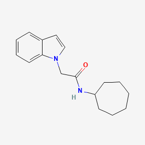 molecular formula C17H22N2O B4506807 N-cycloheptyl-2-(1H-indol-1-yl)acetamide 