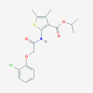 molecular formula C18H20ClNO4S B450681 Isopropyl 2-{[(2-chlorophenoxy)acetyl]amino}-4,5-dimethylthiophene-3-carboxylate 