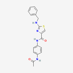 molecular formula C19H18N4O2S B4506817 N-[4-(acetylamino)phenyl]-2-(benzylamino)-1,3-thiazole-4-carboxamide 