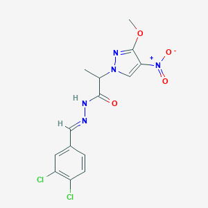 N'-(3,4-dichlorobenzylidene)-2-{4-nitro-3-methoxy-1H-pyrazol-1-yl}propanohydrazide