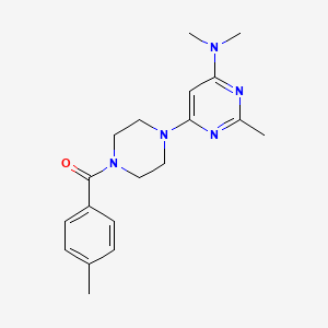 molecular formula C19H25N5O B4506824 N,N,2-trimethyl-6-[4-(4-methylbenzoyl)-1-piperazinyl]-4-pyrimidinamine 