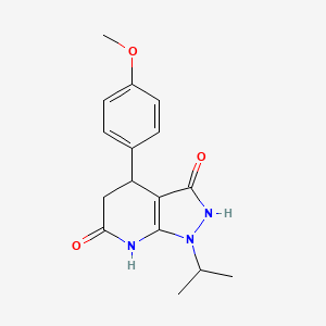 molecular formula C16H19N3O3 B4506826 1-isopropyl-4-(4-methoxyphenyl)-4,7-dihydro-1H-pyrazolo[3,4-b]pyridine-3,6(2H,5H)-dione 