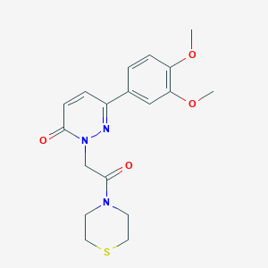 molecular formula C18H21N3O4S B4506836 6-(3,4-dimethoxyphenyl)-2-[2-oxo-2-(thiomorpholin-4-yl)ethyl]pyridazin-3(2H)-one 