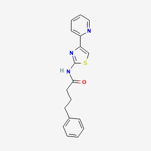 molecular formula C18H17N3OS B4506857 4-phenyl-N-[4-(2-pyridinyl)-1,3-thiazol-2-yl]butanamide 