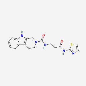 molecular formula C18H19N5O2S B4506864 N-[3-oxo-3-(1,3-thiazol-2-ylamino)propyl]-1,3,4,9-tetrahydro-2H-beta-carboline-2-carboxamide 