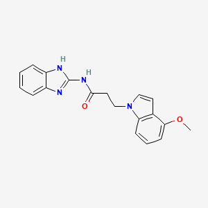 molecular formula C19H18N4O2 B4506869 N-1H-benzimidazol-2-yl-3-(4-methoxy-1H-indol-1-yl)propanamide 